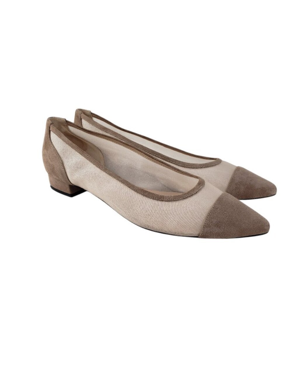 Jon Josef Ray Mesh Flat Pointed Toe Beige Haze Suede Combo Womens 12